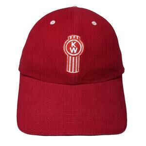 Kenworth Strapback Baseball Cap Red One Size Adjustable Embroidered 6 Panel Cyrk